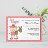 Petites invitations de baby shower de pois de (Debout devant)