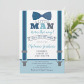 Petites invitations de baby shower d'homme pour le (Debout devant)