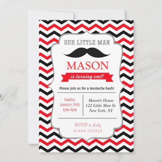 Petites invitations de fête d'anniversaire d'homme (Devant)