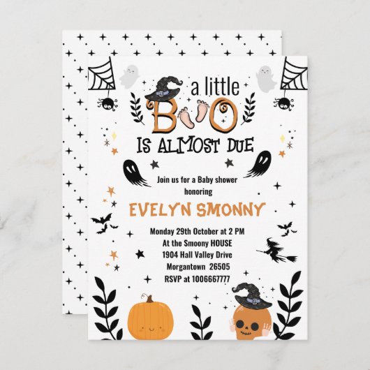 petites invitations de grossesse pour bébé (Devant / Derrière)