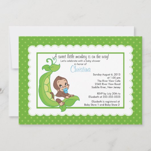 Petites invitations mignonnes de baby shower de (Devant)