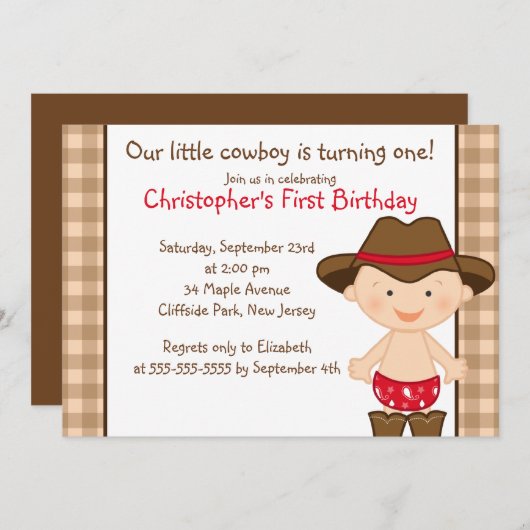Petites invitations mignonnes de fête (Devant / Derrière)