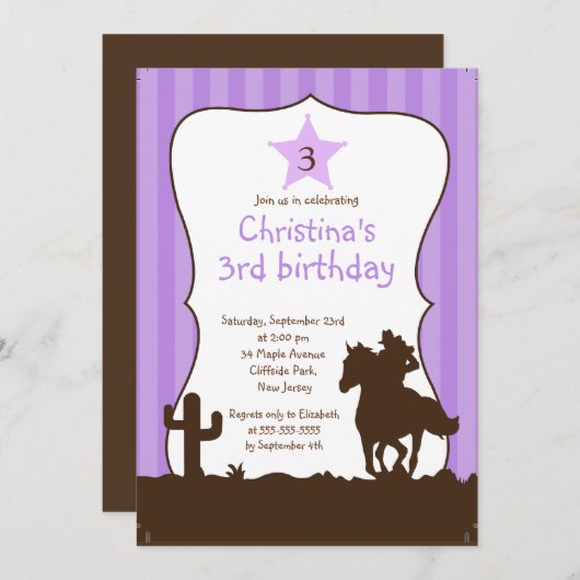 Petites invitations mignonnes de fête (Devant / Derrière)