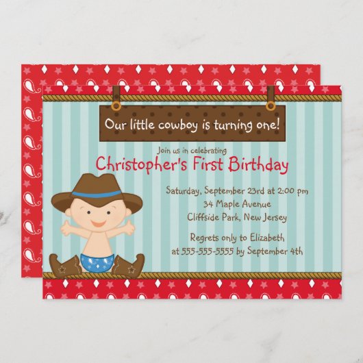 Petites invitations mignonnes de fête (Devant / Derrière)