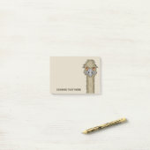 Petites notes post-it Emu texte personnalisé (Sur un bureau)