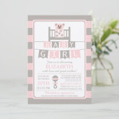 Petites Ours De Lit Filles Baby shower Invitation (Debout devant)