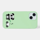 Petites pandas mignonnes sur vert (Verso Horizontal)