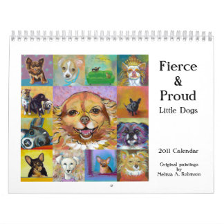 Petites peintures d'art de calendrier du chien