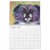 Petites peintures d'art de calendrier du chien (Feb 2027)