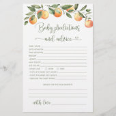 Petites prédictions de bébé mignon et carte de con (Devant)