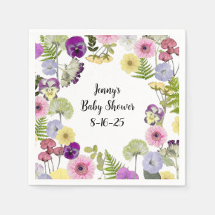 Petites serviettes en papier baby shower à thème F