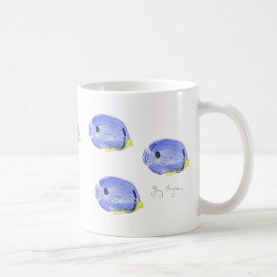 Petites tasses bleues et Drinkware de poissons