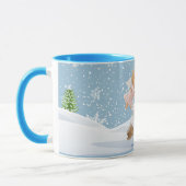 Petits anges mignons et tasse de bonhomme de neige (Gauche)