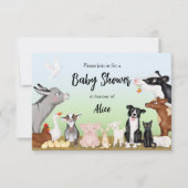 Petits animaux de ferme baby shower invitation (pe (Devant)