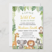 Petits animaux sauvages Baby shower Invitation (Devant)