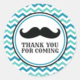 Petits autocollants de baby shower de moustache