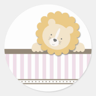 Petits autocollants de lion {rose}