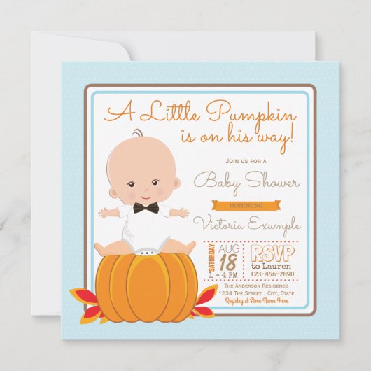 Petits Baby showers Citrouilles Invitation (Devant)