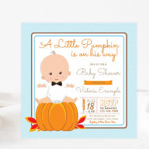 Petits Baby showers Citrouilles Invitation