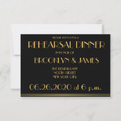 Petits Black Great Gatsby Mariage Invitations de r (Devant)