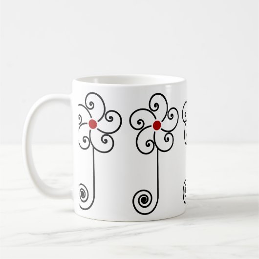 Petits bouquets tout autour de tasse (Gauche)