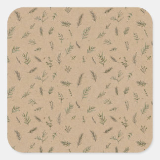 Petits Brins de Romarin Herbe Kraft Autocollant Ca