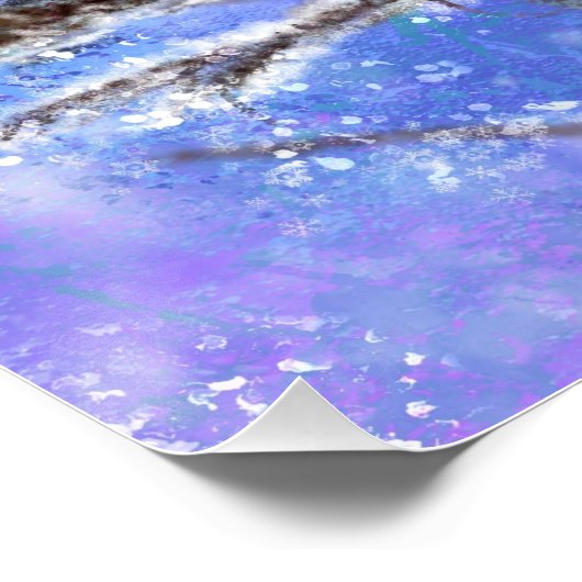 Petits Bruants Couple En Hiver Poster Peinture (Coin)