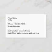 Petits Cartes de visite appartenant à des vétérans (Dos)