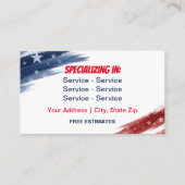 Petits Cartes de visite patriotiques à double face (Dos)