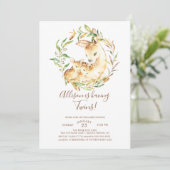 Petits Cerfs Twins Baby Shower Invitations (Debout devant)