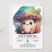 Petits Champignons Anniversaire Invitation (Devant)
