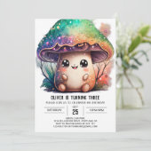Petits Champignons Anniversaire Invitation (Debout devant)