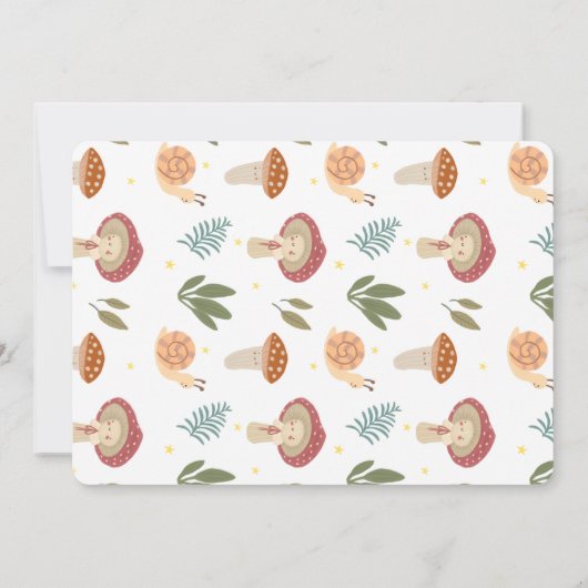 Petits champignons Invitation Anniversaire (Dos)