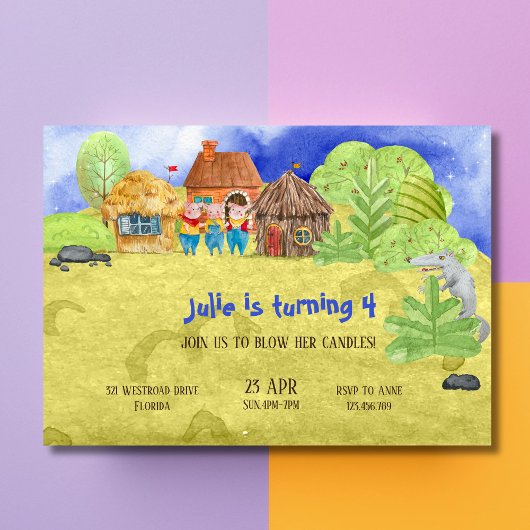 Petits Cochons Invitation d'anniversaire