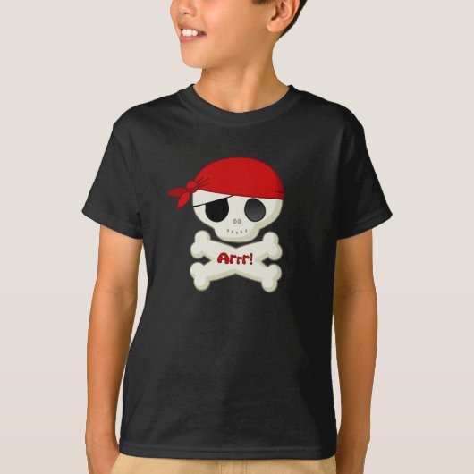 Petits crâne de pirate et T-shirt d'os croisés (Devant)