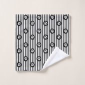Petits Crânes Fantaisistes Crâne Noir & Blanc (Gant de toilette)