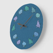 Petits éléphants horloge ronde (Angle)