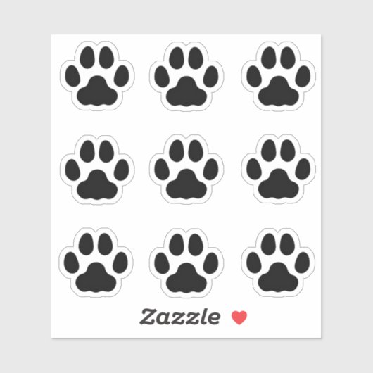 Petits Empreintes de pattes de chats Stickers Blac (Feuille)