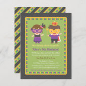 Petits Enfants Mardi Gras Invitations de fête d'an (Devant / Derrière)