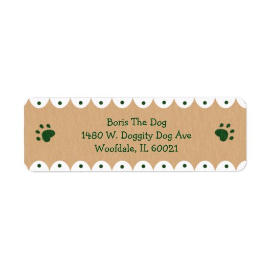 Petits Étiquettes de adresse de Green Paws (Devant)