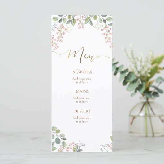 petits fleurs et verdure Menu (Debout devant)