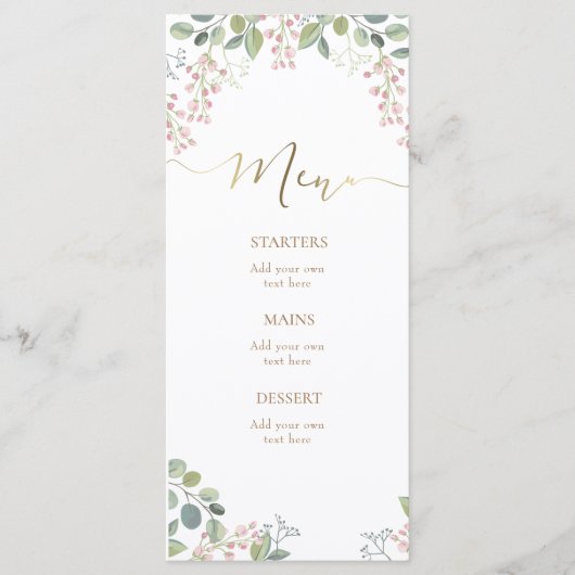 petits fleurs et verdure Menu (Devant)