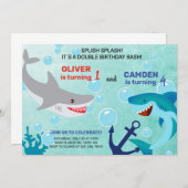 Petits frères et soeurs invitation à l'anniversair (Devant / Derrière)