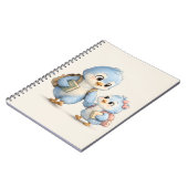 Petits frères et sœurs oiseaux bleus doux Cahier à (Côté gauche)