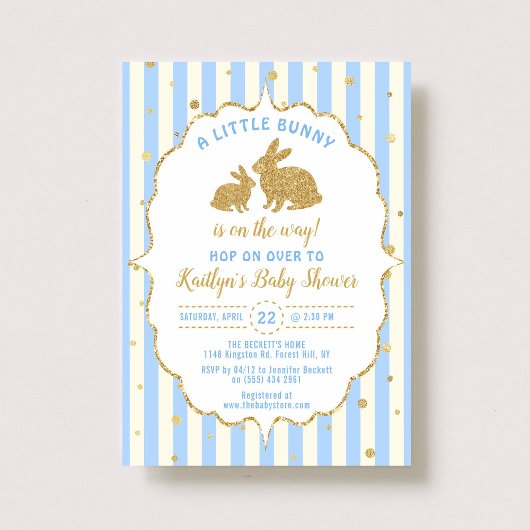 Petits Garçons Bunny Invitation Baby shower de Pâq