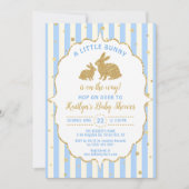 Petits Garçons Bunny Invitation Baby shower de Pâq (Devant)
