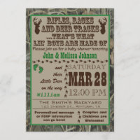 Petits garçons Chasse Camo Baby Douche Invitations