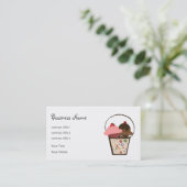 Petits gâteaux dans le carte de visite de panier (Debout devant)