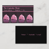 Petits gâteaux roses sur les cartes de visite (Devant / Derrière)