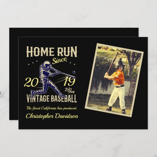 Petits Ligue de baseball Invitation d'anniversaire (Devant / Derrière)